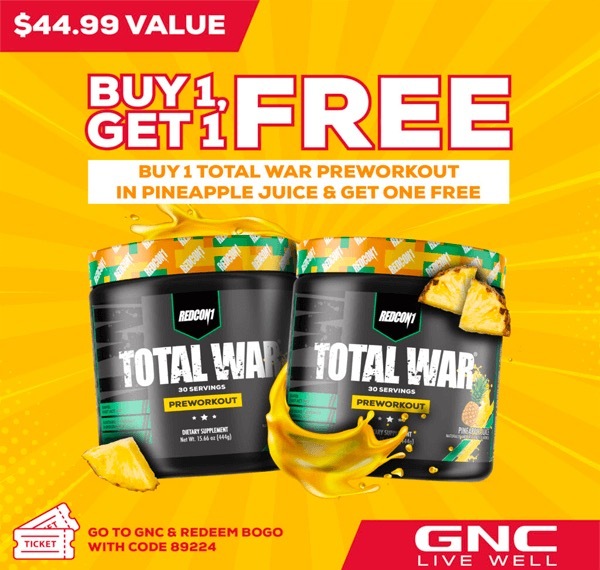 GNC - Total War BOGO Pineapple New Size